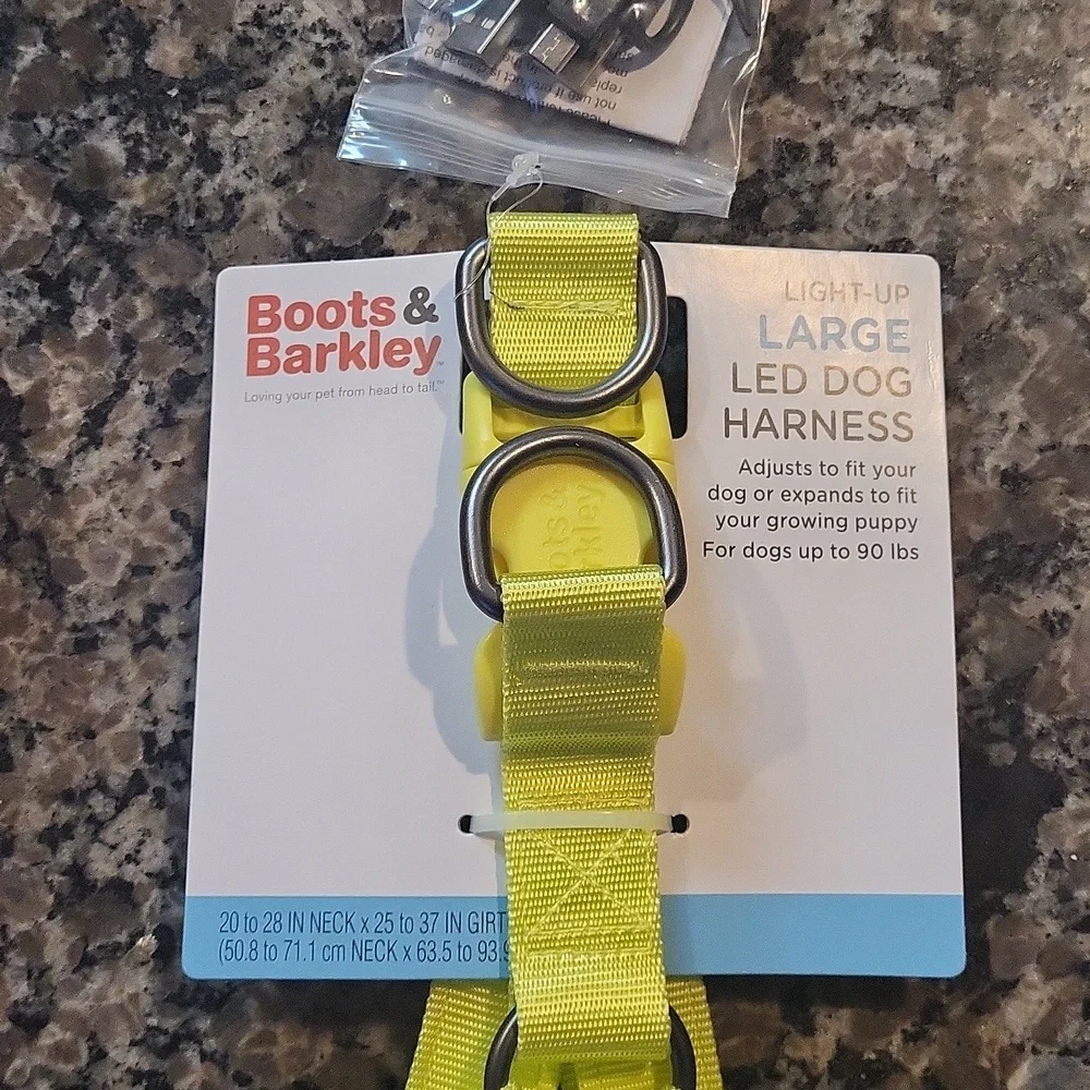 LED Rechargeable Dog Harness Light up Boots and Barkley Size Large NEW w tags - Picture 3 of 10